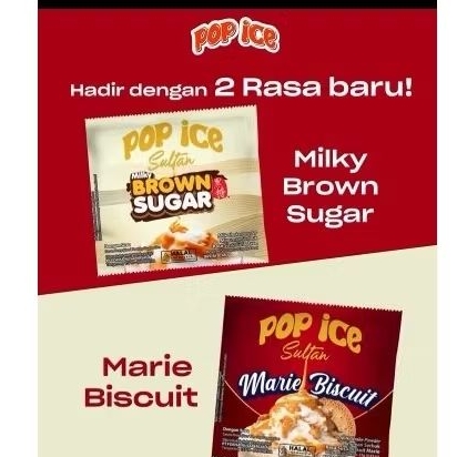 

Pop Ice Sultan TERBARU Marie biscuit & Brown Sugar