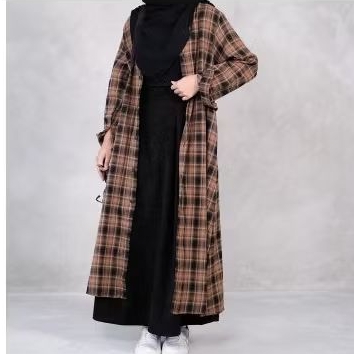 Izma Hijab Gigham Midi Flanel Gamis Kotal