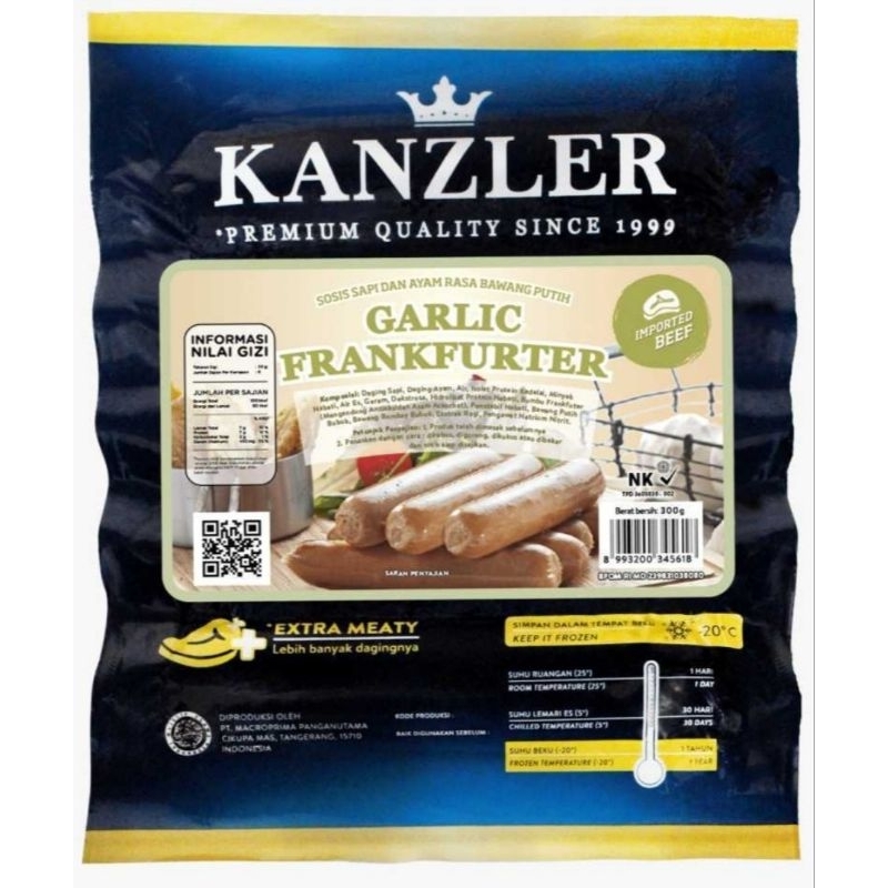 

Kanzler Sosis Garlic Frankfurter 360 Gram