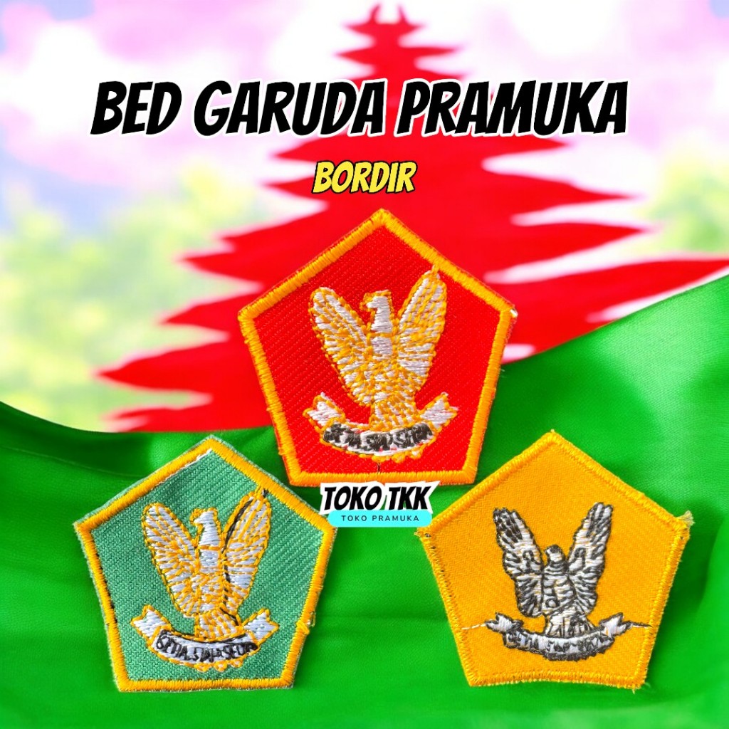 Badge bed garuda pramuka bordir / garuda pramuka siaga penggalang penegak