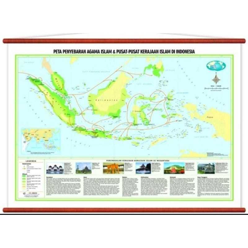 

Peta bingkai penyebaran Agama Islam di Indonesia ukuran sedang (125 x 85cm)