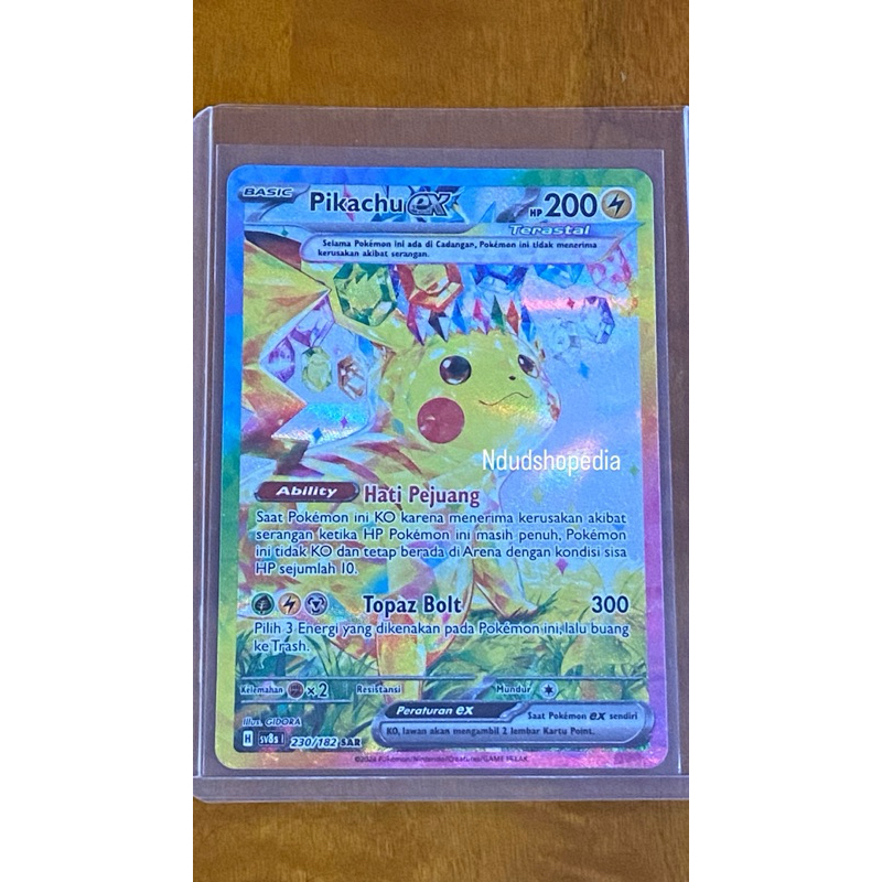 Pikachu Ex SAR Kartu Pokemon TCG Kilat Rasi Sv8s Original 100% Indonesia kartu trading