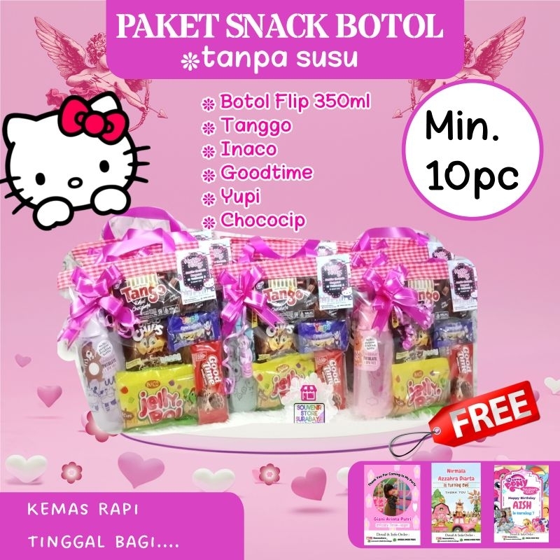 

Paket Botol Fliptop no Susu || Parcel.ulang tahun anak || Paket snack ultah