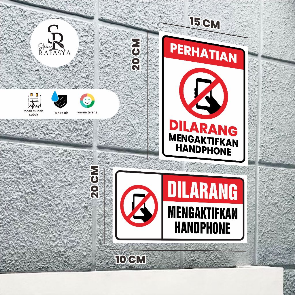 

STIKER DILARANG MENGAKTIFKAN HP / HANDPHONE Ukuran 20x10cm dan 20x30CM + Dilaminasi Glosy