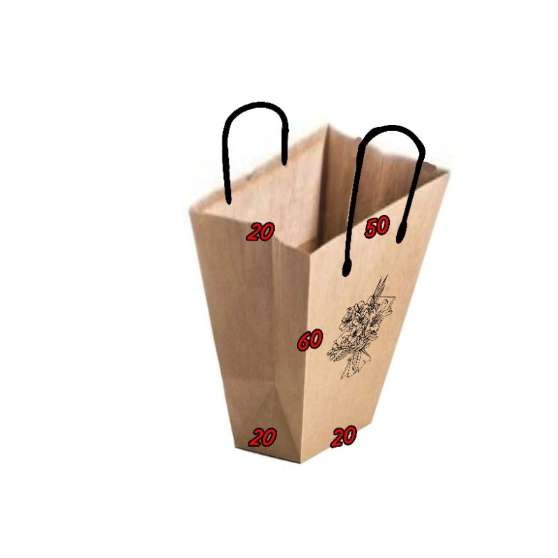 

paperbag buket 50 x 20 x 60 ,sablon v2