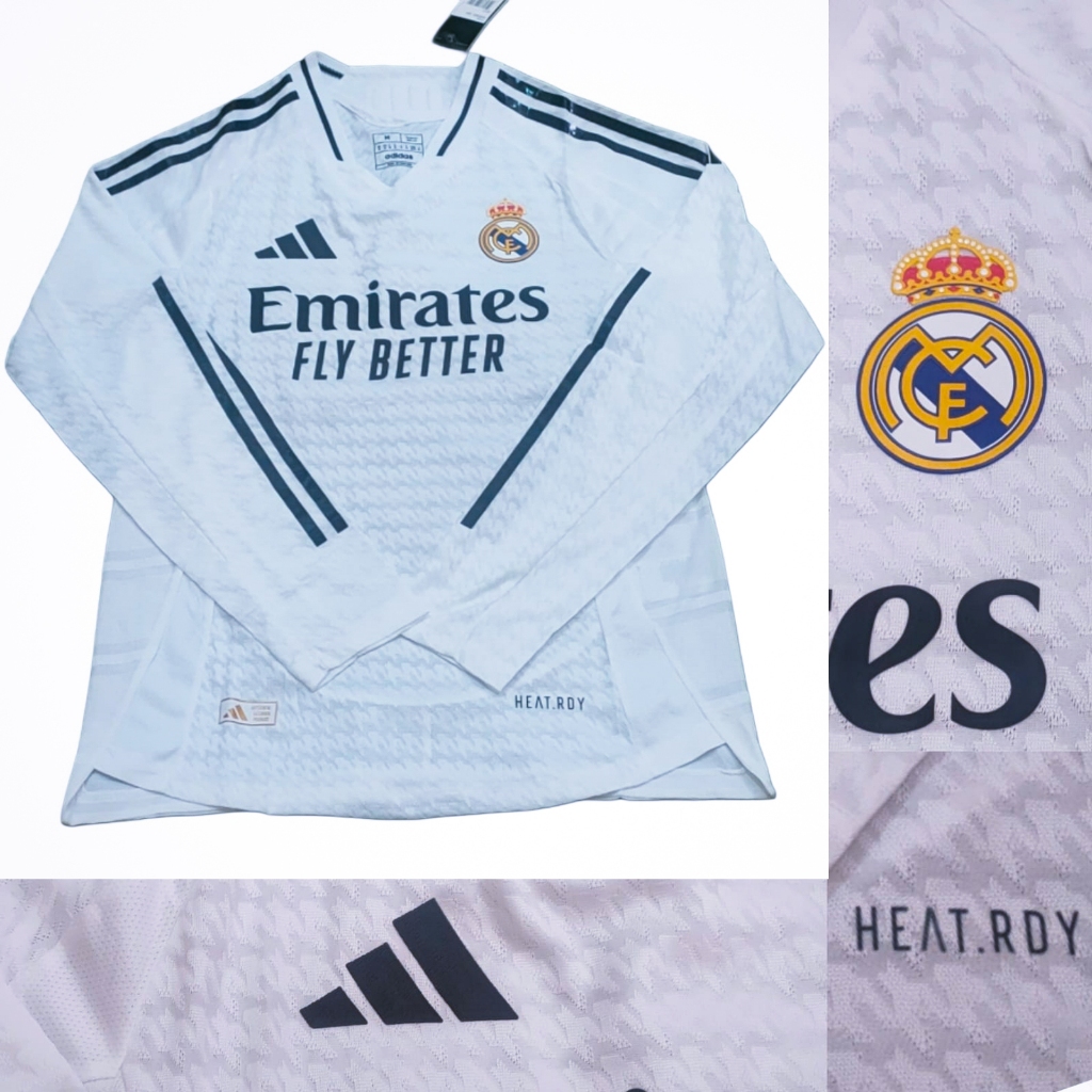 (PLAYER ISSUE) BEST QUALITY JERSEY MADRID HOME LS 2024/25 JERSEY PLAYER ISSUE TERBAIK