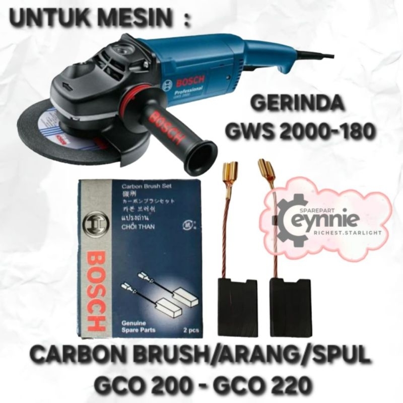 CARBON BRUSH BOSCH GCO220 GCO 200 UNTUK MESIN GERINDA GWS200 180 GWS 2000-180 BOSCH SPUL ARANG GERIN