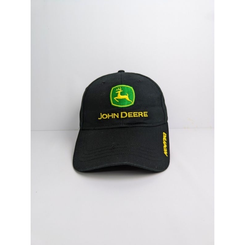 Topi Jhon Deere Black Hitam Logo