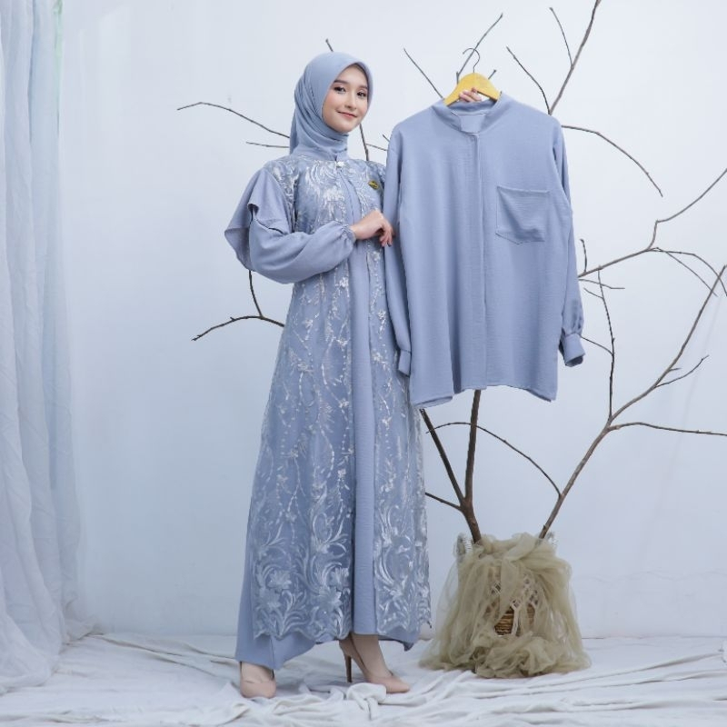 KANAYA GAMIS BRUKAT BORDIR SET COUPLE GAMIS+KOKO BY MR COLLECTION GROSIR