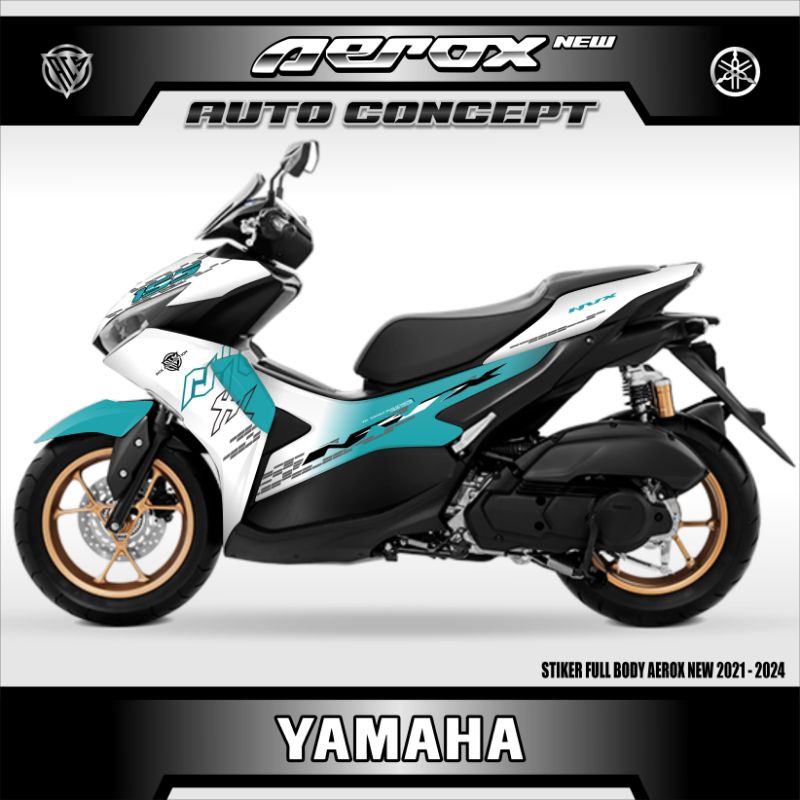 Decal Aerox New 155 Full Body / Sticker Full Body Motor Yamaha Aerox 155 Cyber City New