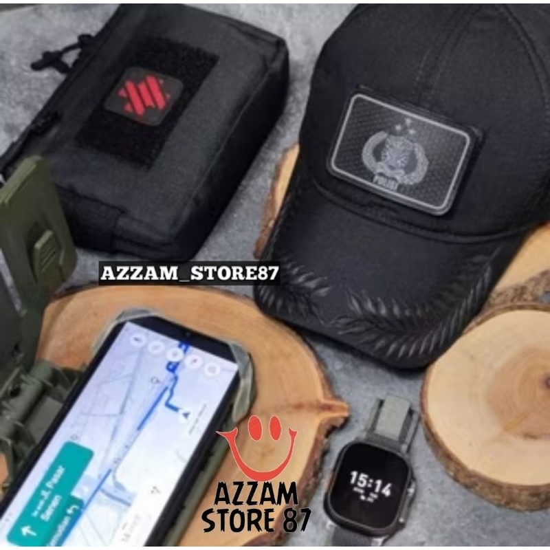 Topi Pamen Polri Black OPS Baseball Caps Tactical Perwira Menengah Polri Best Quality Premium
