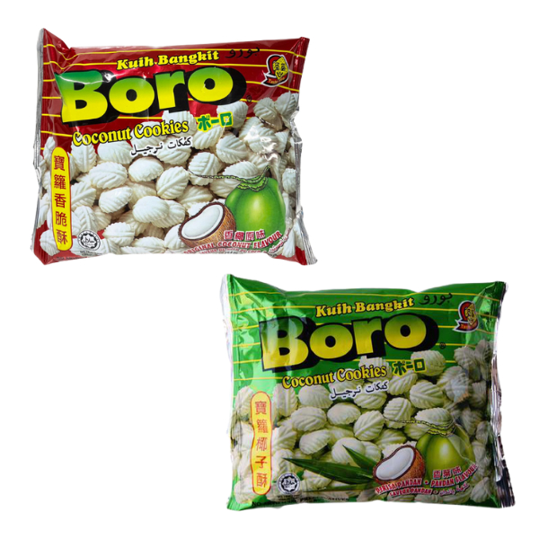 

Kuih Bangkit Boro Kue Coconut Cookies Boro Pandan Coconut / Original Cookies 20sachet