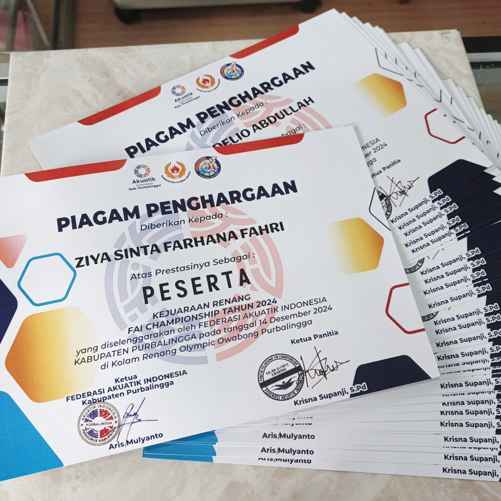 

Cetak Piagam Penghargaan Lomba Prestasi Sekolah dan Lembaga Paud TK SD Madrasah Tpq Tpa