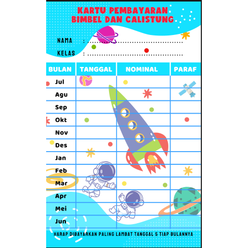 

Kartu Iuran Bimbel TPA Custom