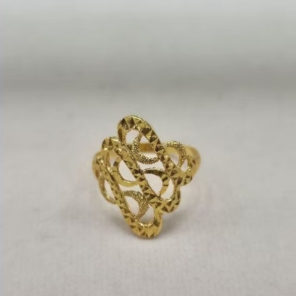 Cincin Mas Malaysia 916 Emas Asli Import Wavey Size 14
