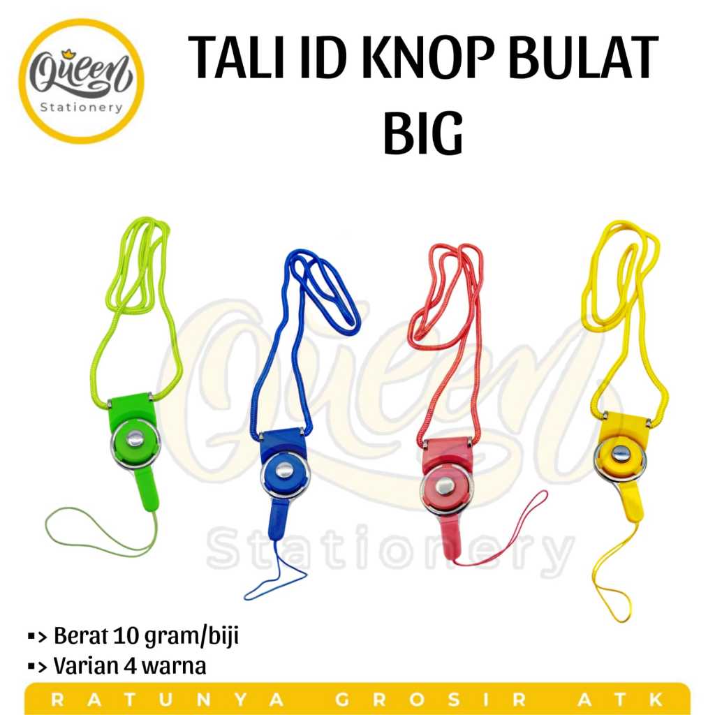 

1 PCS TALI ID KNOP BULAT BIG TALI ID CARD / TALI GANTUNGAN NAME TAG