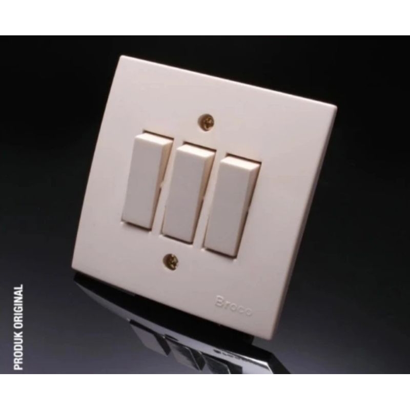 Saklar Triple Broco Tanam | Saklar Broco Triple 6613 - Broco Saklar Triple