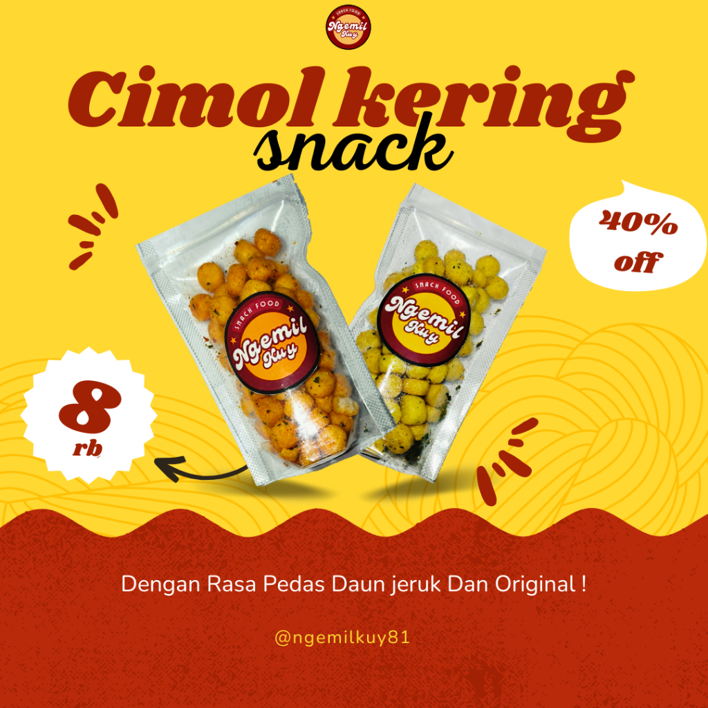 

Cimol Kering 2pcs rasa Pedas Daun Jeruk dan Original Daun jeruk