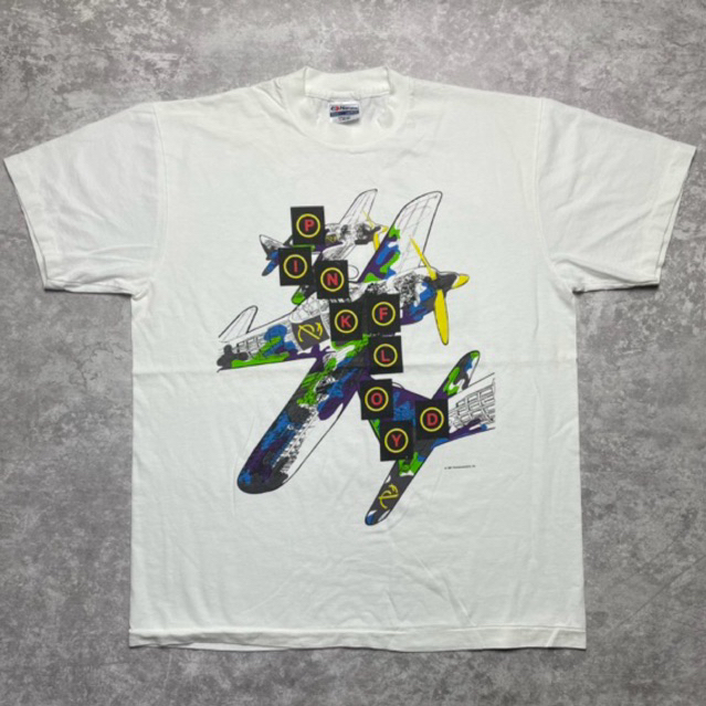 KAOS BAND WHITE TAG HANES PINK FLOYD WORLD TOUR