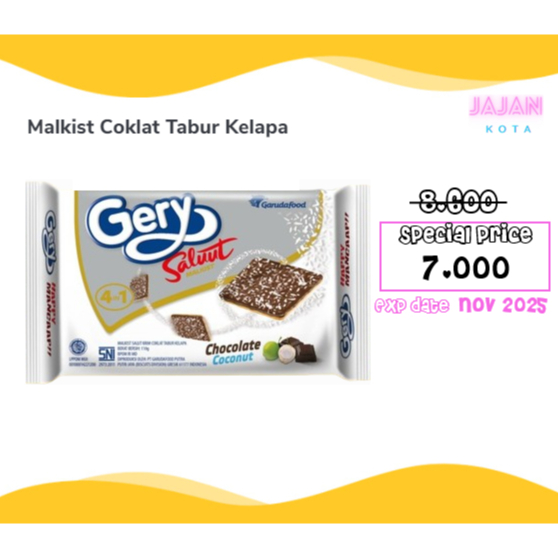 

Gery Saluut Malkist Coklat Tabur Kelapa