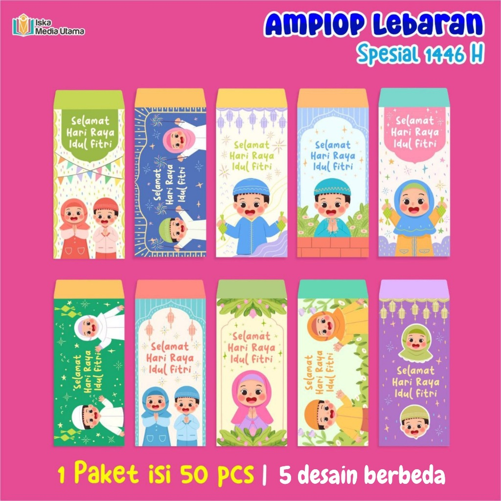 

[Ready Stock] Isi 50pcs Amplop Lebaran Ukuran Uang Kertas Tebal Premium Amplop Panjang Amplop Idul Fitri (5 motif)