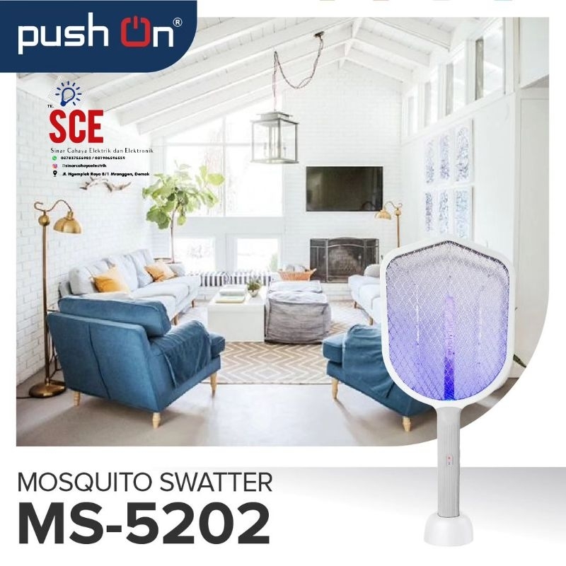 push on raket nyamuk, new murah plus lampu UV perangkap nyamuk