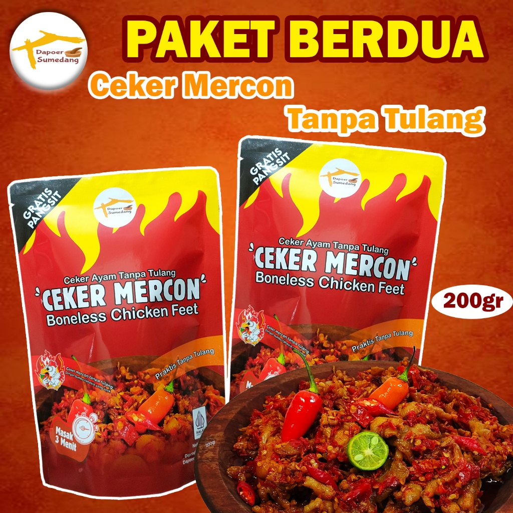 

CEKER MERCON TANPA TULANG PAKET BERDUA /CEKER TANPA TULANG PEDAS/SAMBAL LAUK SIAP SAJI - DAPOER SUMEDANG