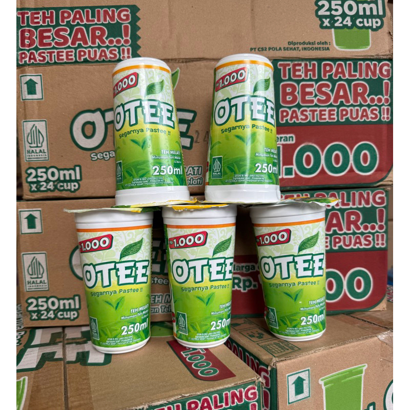 

Teh gelas cup Otee 250ml 1 karton isi 24pcs exp 12/25