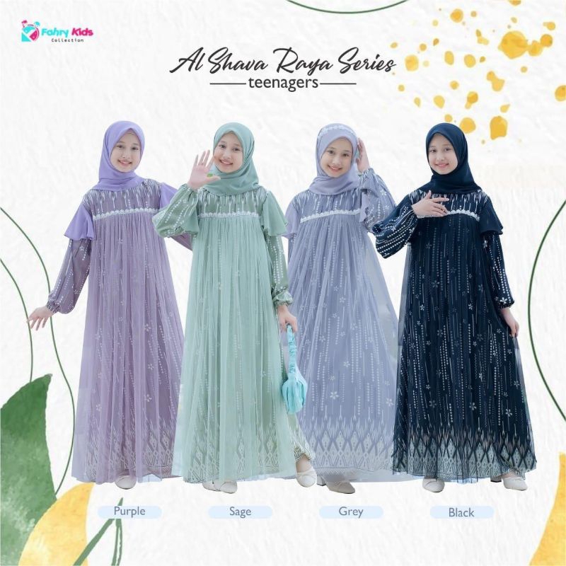 GAMIS ANAK TANGGUNG/GAMIS REMAJA/GAMIS TEENAGER/GAMIS AL SHAVA RAYA SERIES