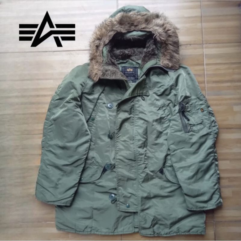 ALPHA INDUSTRIES N-3B PARKA GREEN MADE IN USA