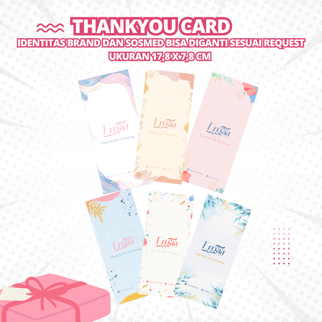 

KARTU UCAPAN TERIMA KASIH / THANKS CARD/ THANKYOU CARD / KARTU UCAPAN HAMPERS/GIFT CARD