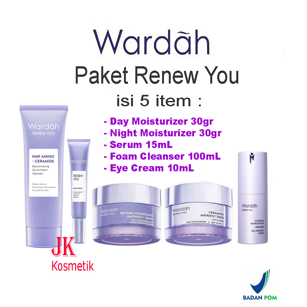 Wardah Renew You Paket Anti Aging - RetinoL - Skin Care Flek Hitam Anti Penuaan Dini Kerutan