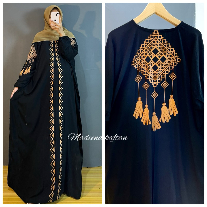 Kaftan Maimunah Terbaru Rayon Premium Adem Nyaman Tebal Busui Gamis Dress Panjang Wanita Muslim Cant
