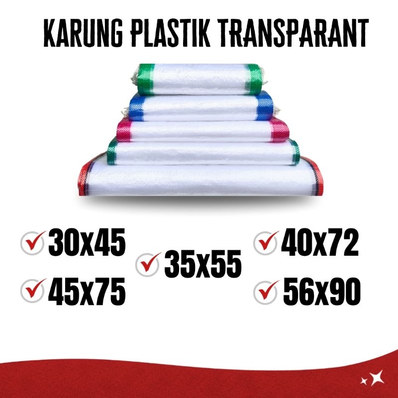 Karung Plastik Transparan Karung Beras Ukuran 5 Kg | 10 Kg | 20 Kg | 25 Kg | 50 Kg