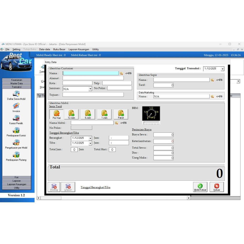 Software Rental Mobil