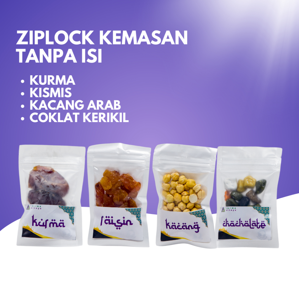 

Plastik Ziplock Kemasan Paket Oleh Oleh Haji dan umroh / Klip Kemasan Saja