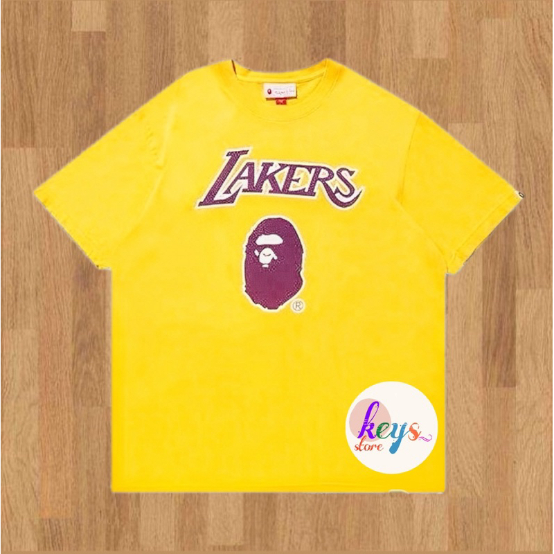 (FREE PAPPER BAG) KAOS LAKERS X BAPE 20s NBA TSHIRT PREMIUM COTTON