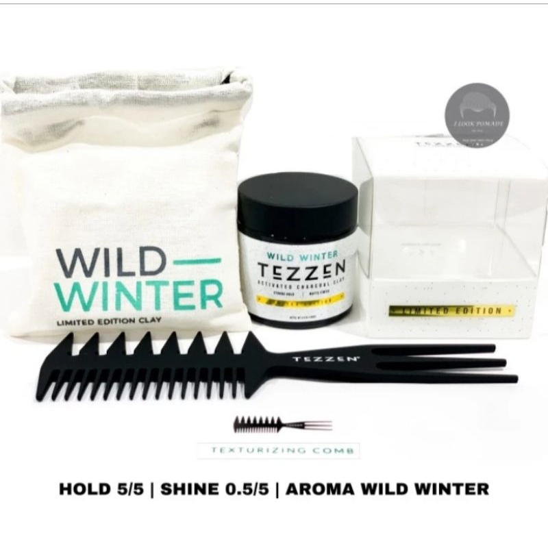 TEZZEN POMADE WILD WINTER CLAY LIMITED EDITION ACTIVATED CHARKOAL