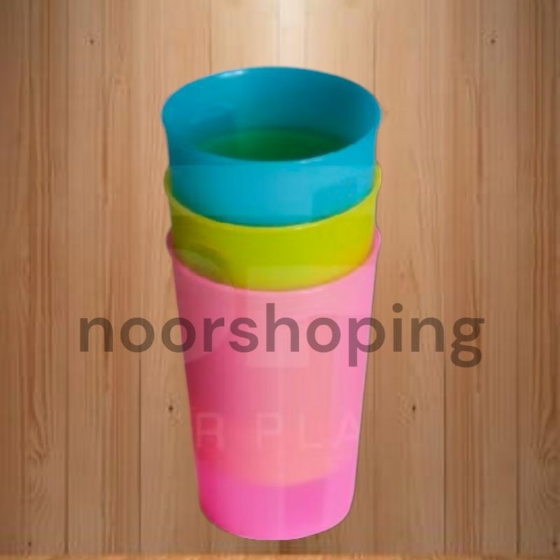 gelas plastik warna warni buat tempat jus isi 3