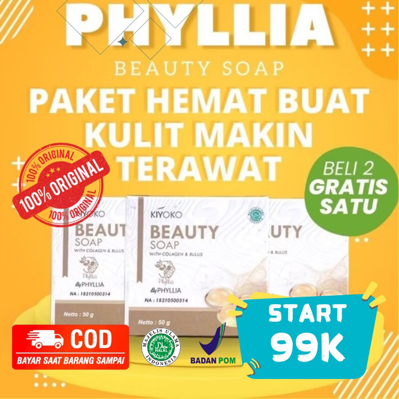 PROMO KIYOKO SOAP BY PHYLLIA PHYLLIA SERUM SABUN PEMBERSIH WAJAH JERAWAT BEKAS JERAWAT BOPENG PHYLLI