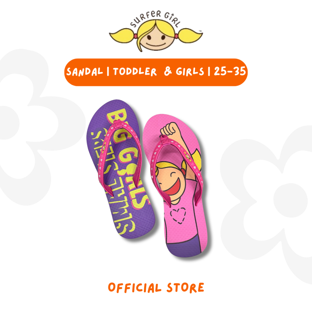 Surfer Girl Small Step Big Goals Sandal | Sandal anak-anak | Sendal Anak Perempuan | Sendal Lucu | S