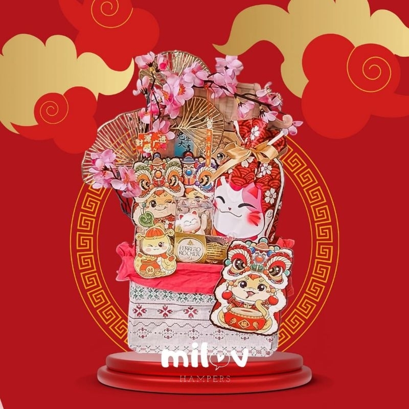 

READY STOCK Milov Hampers Gong Xi Fa Cai | hampers imlek | parsel CNY | hadiah imlek | lunar new year chinesse new year 2025