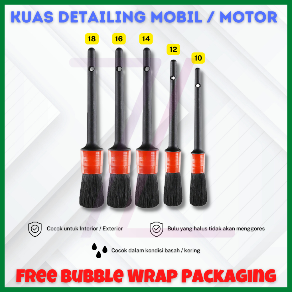 Kuas Detailing Mobil Motor / Kuas Interior Exterior / Kuas Pembersih Mesin Mobil Motor / Kuas Serba 
