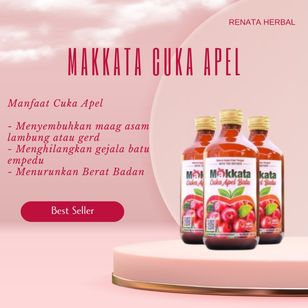 

Original MAKKATA Cuka Apel Organik Malang Batu 330ml Untuk Masakan Penyedap Rasa Dan Minuman Original Bpom