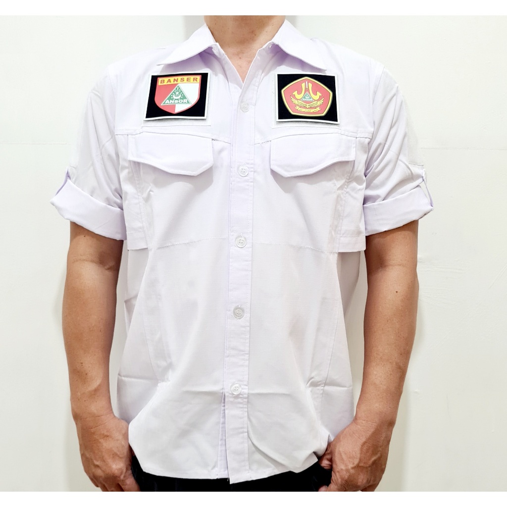 Kemeja Model Tactical PDL Premium Quality Logo NU Banser Ansor  S - 5XL Free 5 Emblem Patch Velkro