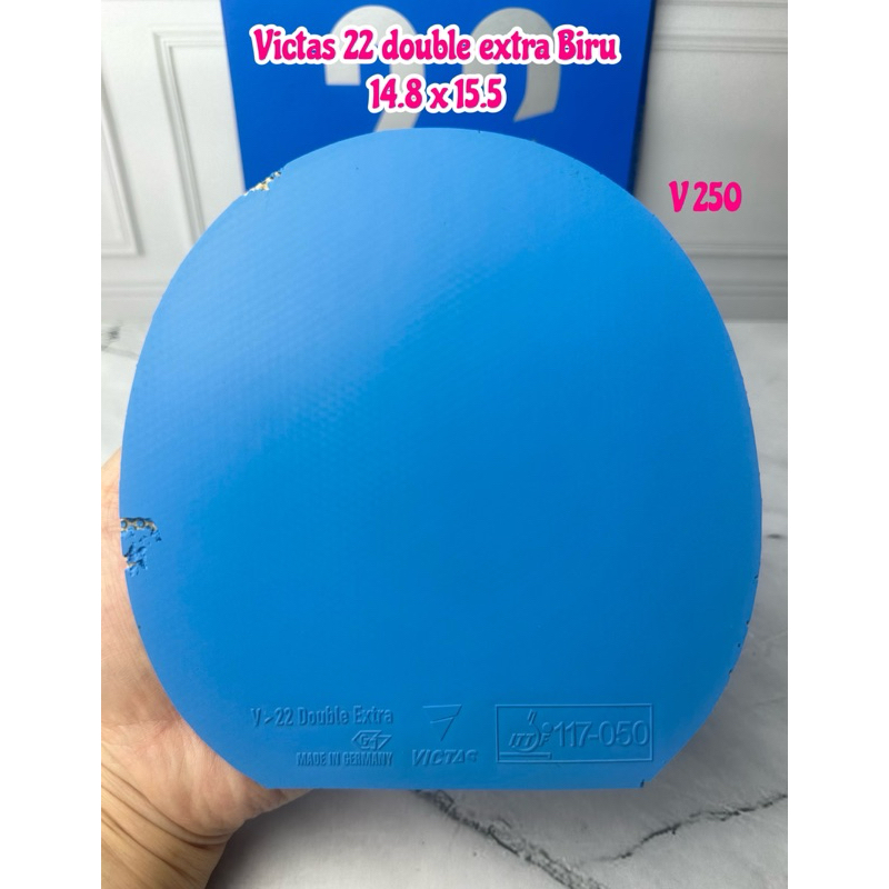 SECOND BEKAS KARET PINGPONG TENIS MEJA BET BAT BLADE VICTAS 22 DOUBLE EXTRA WARNA BIRU