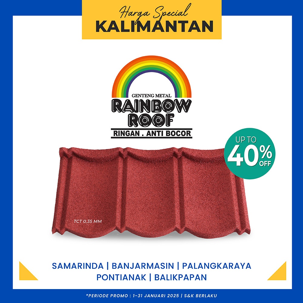 HARGA KALIMANTAN Genteng Metal Rainbow GrandeTermurah Bergaransi