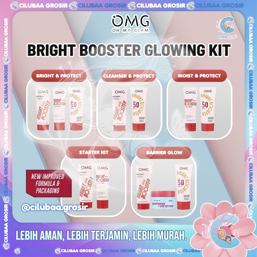 OMG Oh My Glow Bright Booster Glow Kit || OMG Bundling Skincare || Paket Perawatan Wajah || Bright P