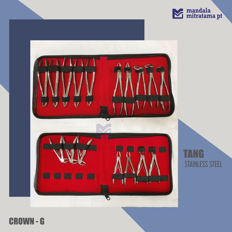 Dental Tang Cabut Gigi - Stainless Steel -Crown-G - Tang Dewasa - Tang Anak
