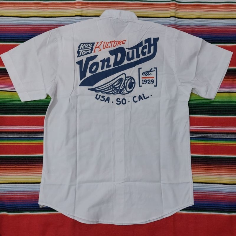 WORKSHIRT - VON DUTCH - L - PUTIH - ORIGINAL